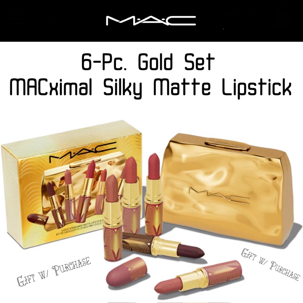 ✨6-Pc Gold MACximal Silky Matte💄Set✨